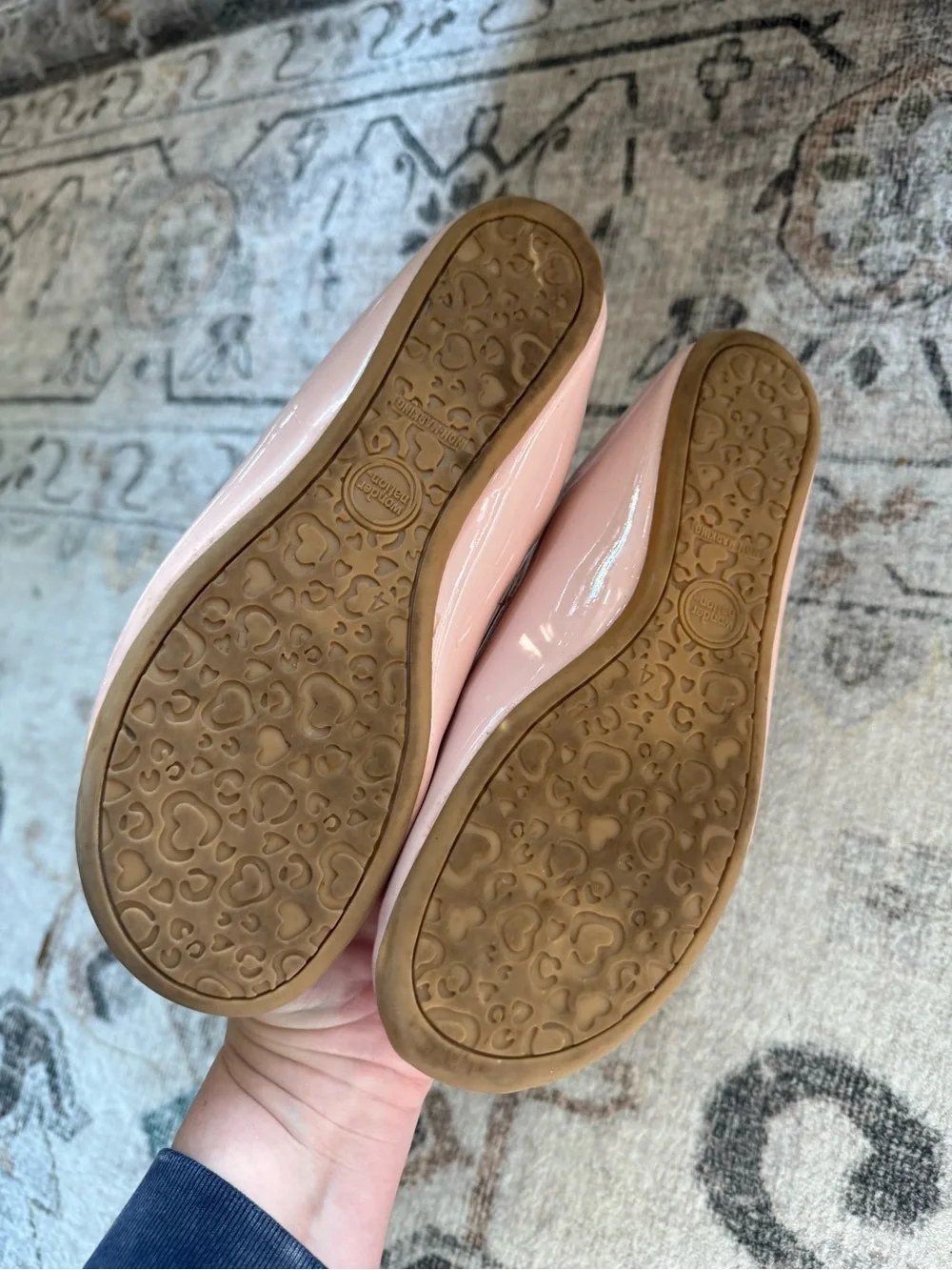 Wonder Nation Blush Pink Patent Mary Jane Flats with Bow